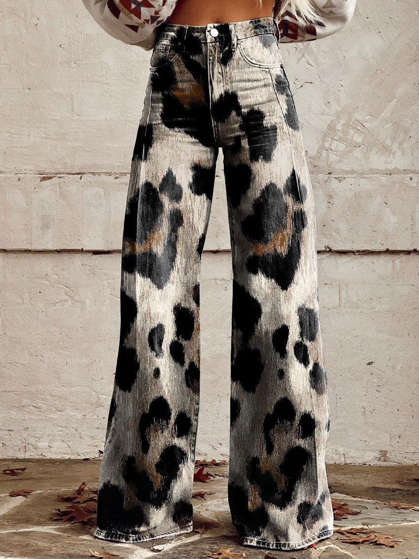 3D Thermal Transfer Speaker Simulation Denim Loose Pants
