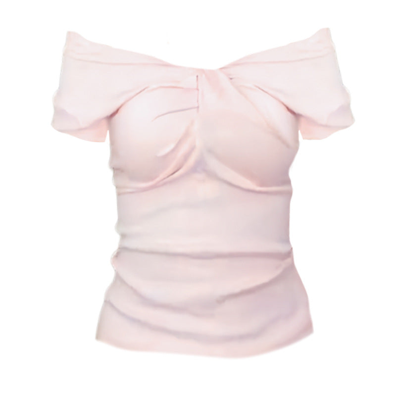 New Slim-fit Slimming Two-way Top Off-shoulder T-shirt Women