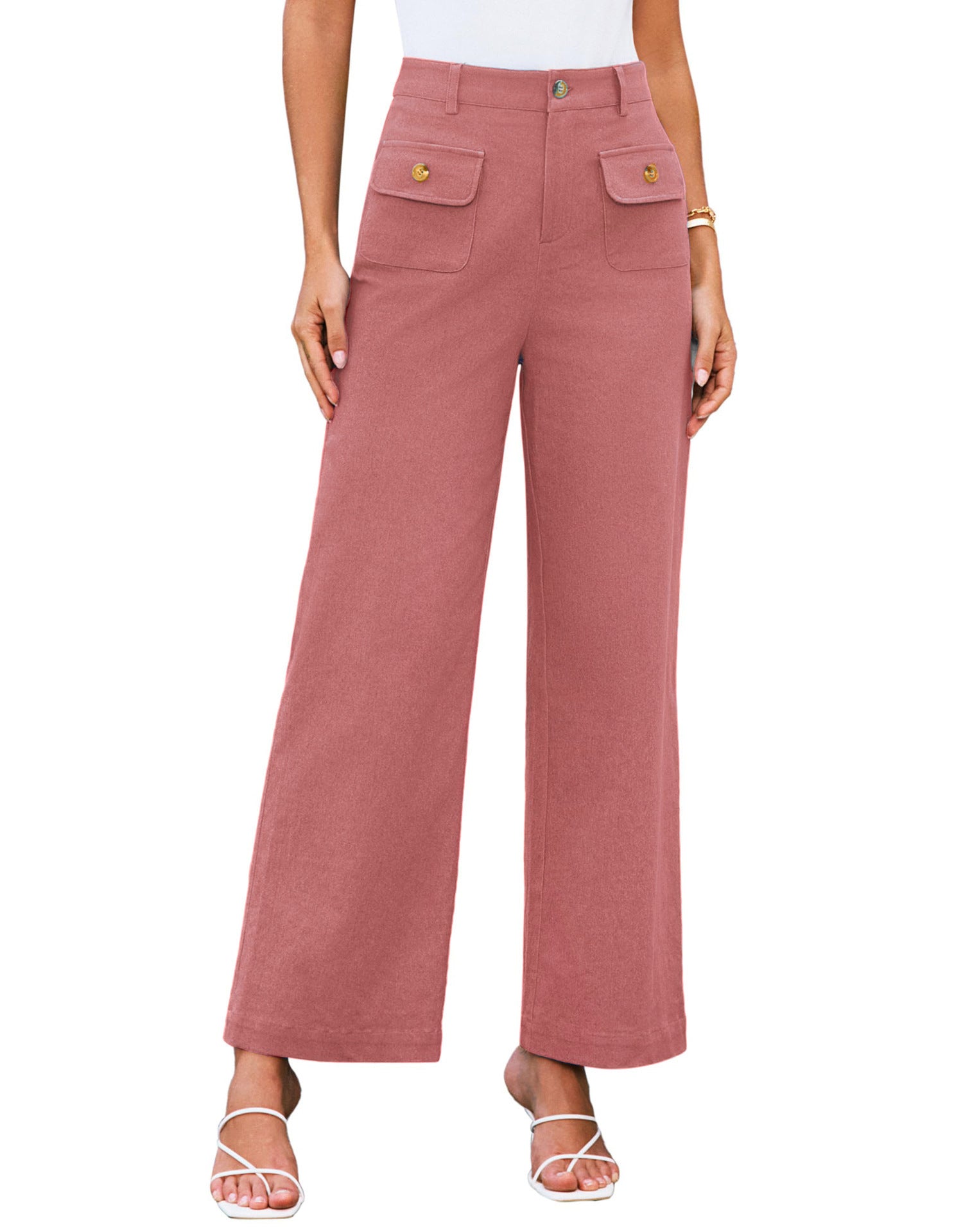 Business Casual Loose-fitting Trousers With Pockets