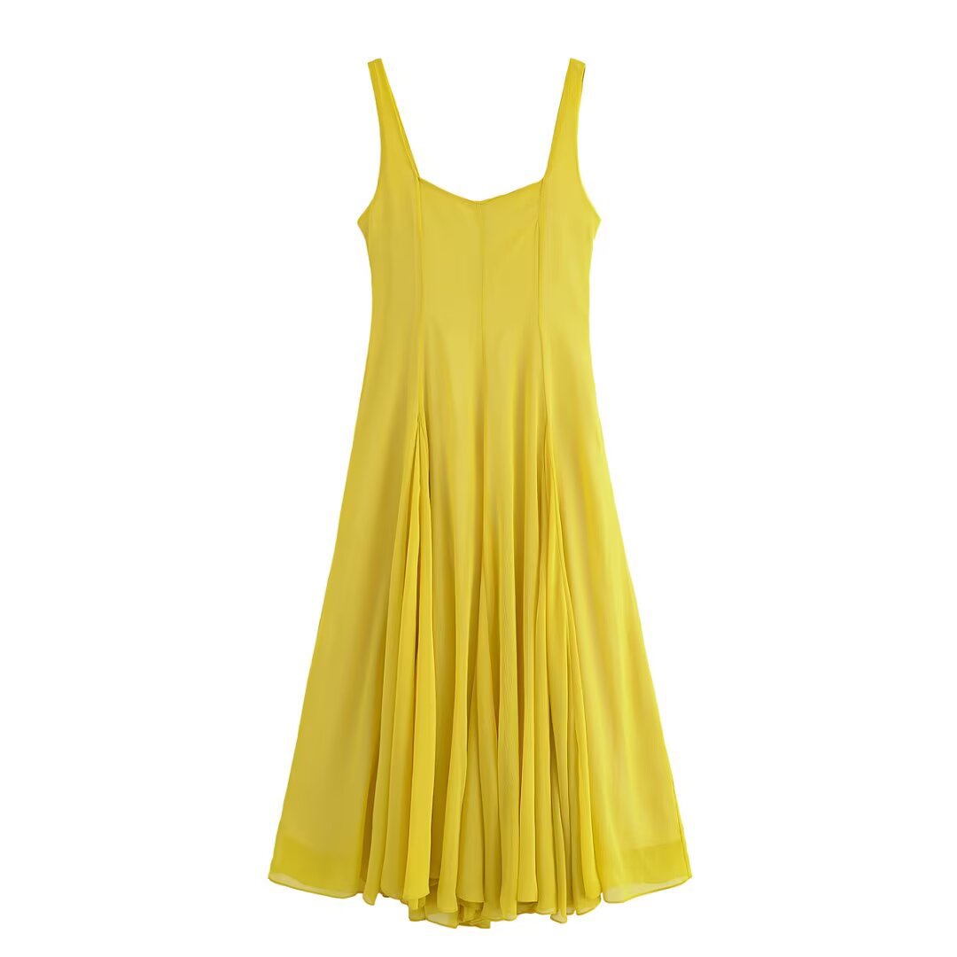 Temperament Fashion Wide Strap Midi Skirt Dress