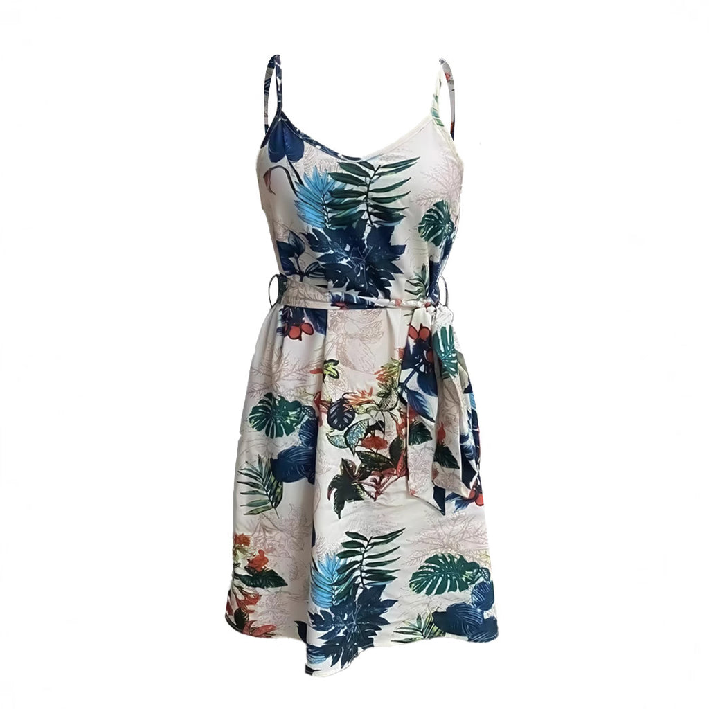 European And American Tropical Sleeveless Beach Dress
