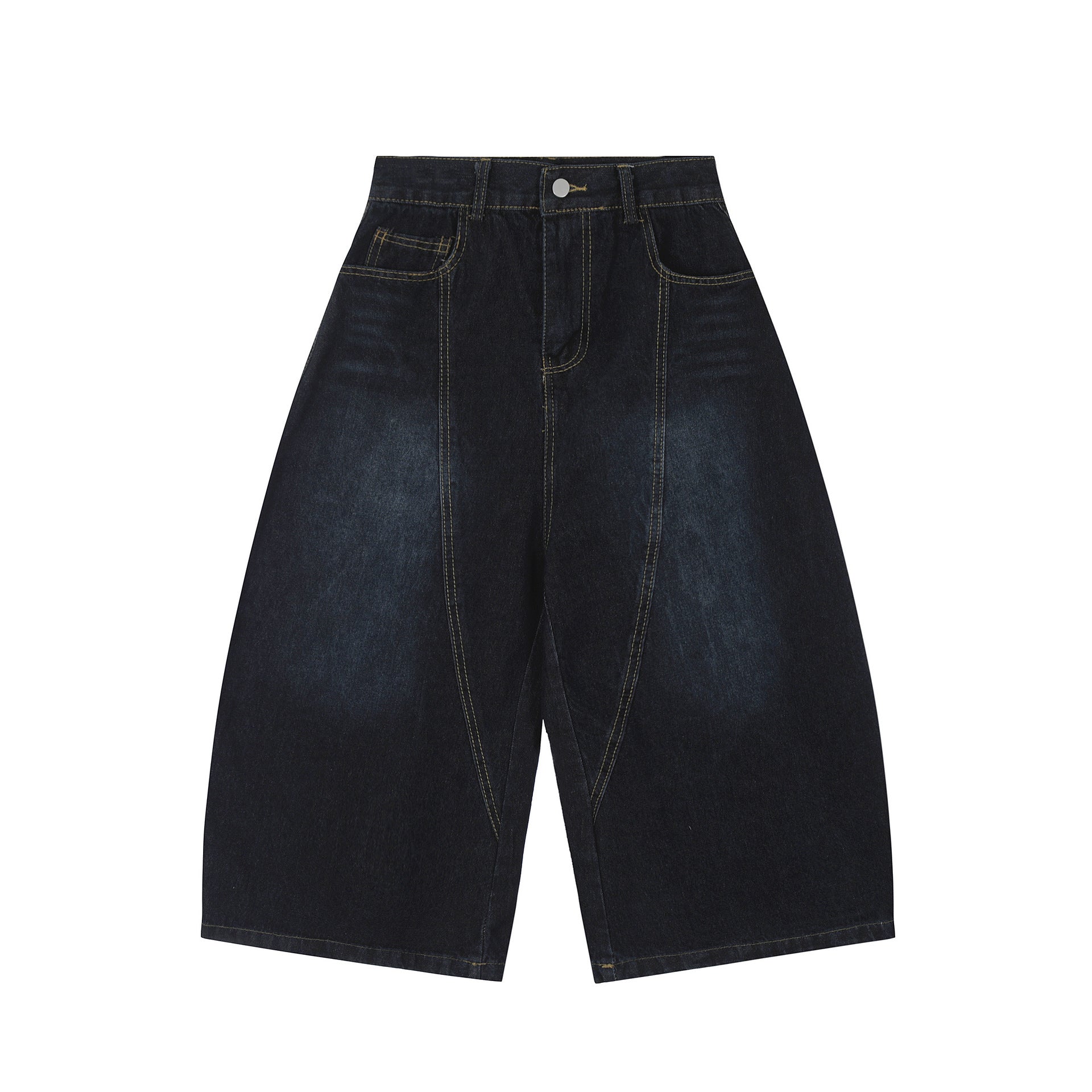 American Retro Loose Embroidered Washed Denim Trousers