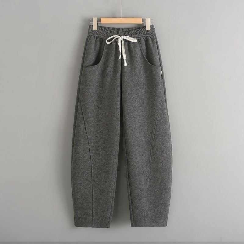 Fleece-lined Elastic Sickle High Waist Slimming Pants
