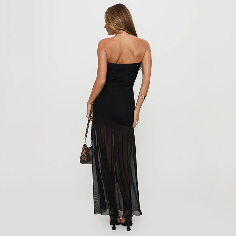Women's Elegant Mesh Tube Top Dress