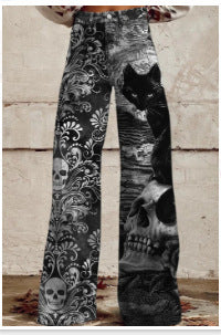 3D Thermal Transfer Speaker Simulation Denim Loose Pants