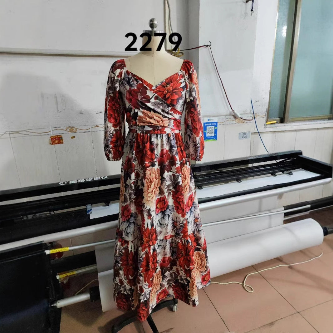 Autumn Fashion Plus Size Button Swing Dress