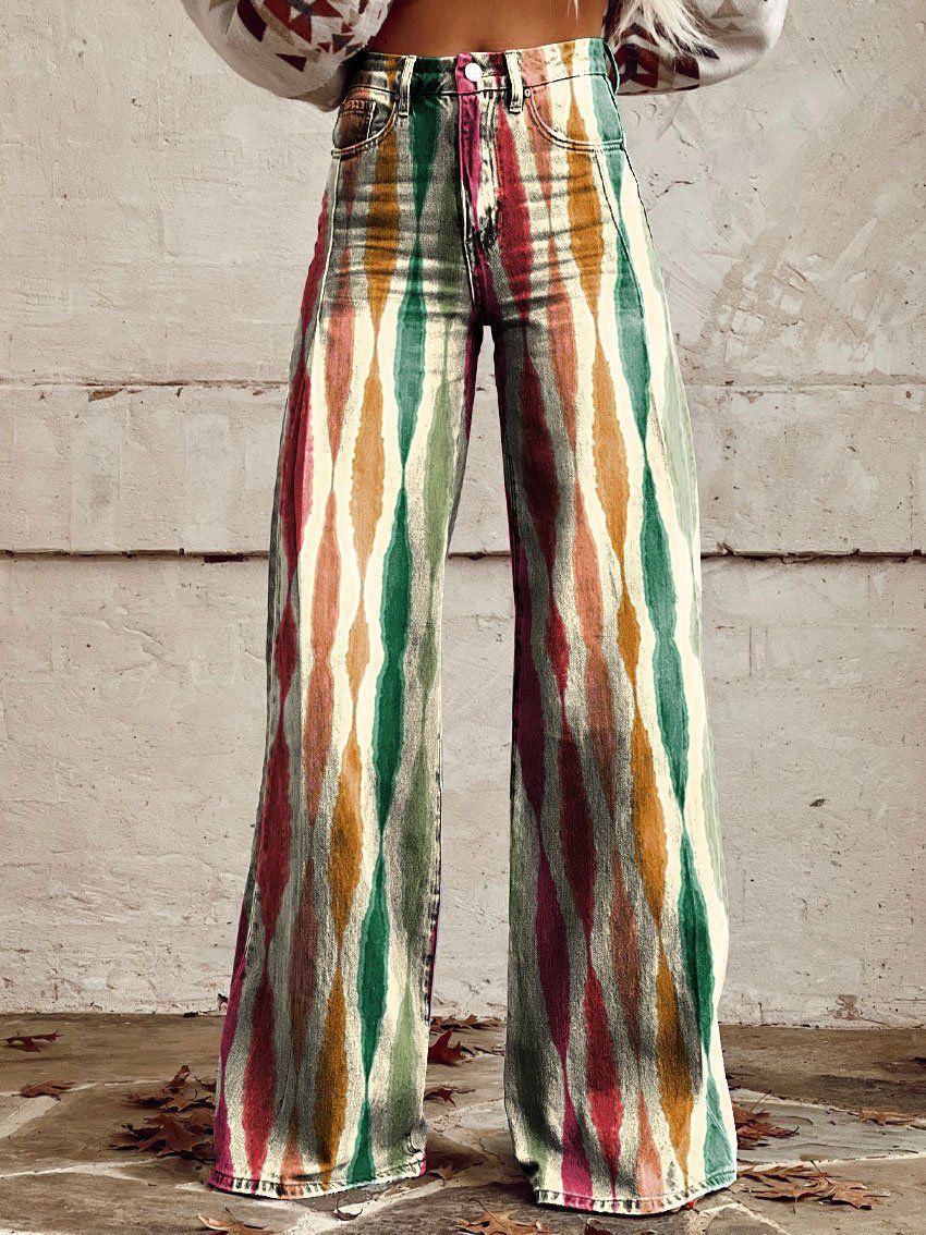 3D Thermal Transfer Speaker Simulation Denim Loose Pants
