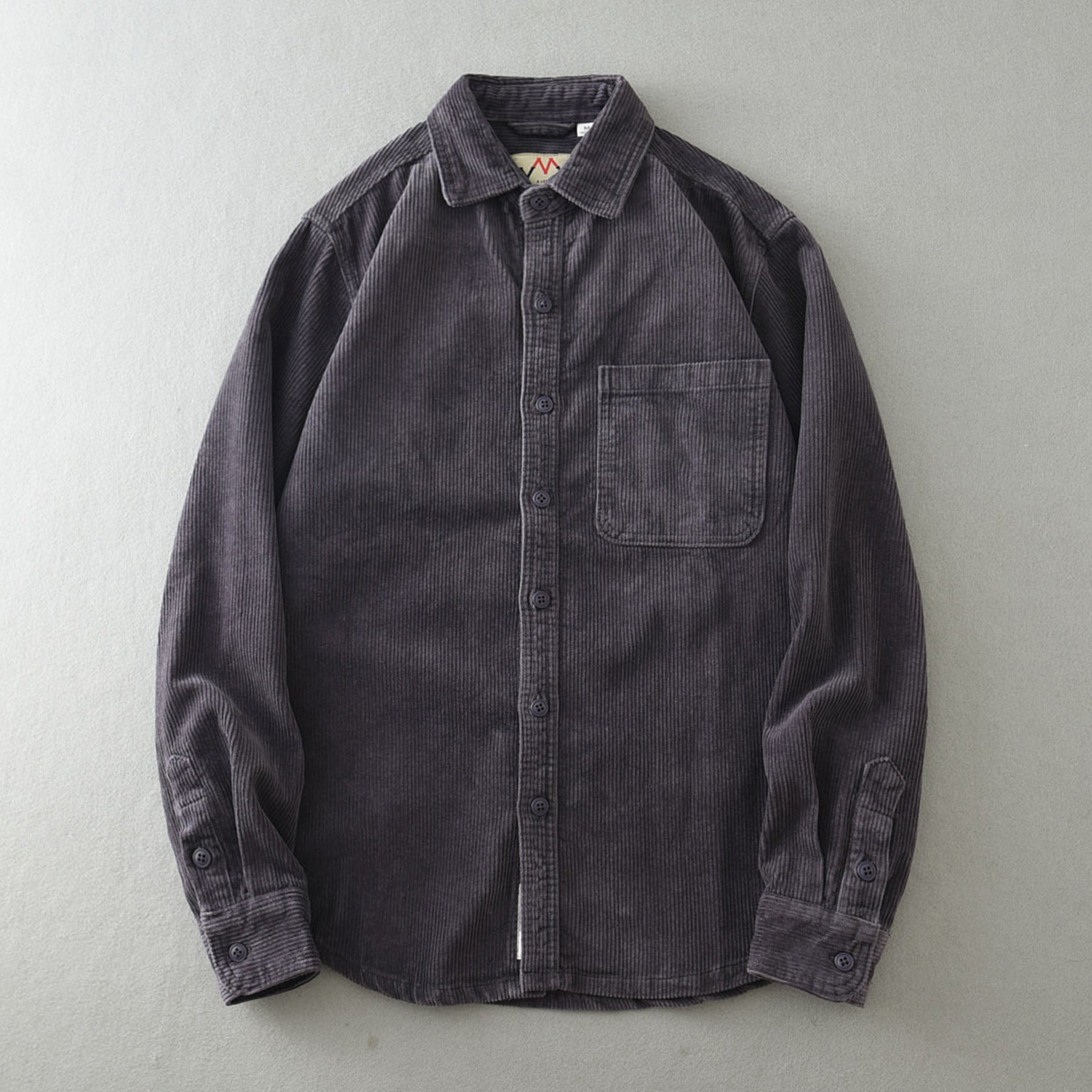 Men's Retro Loose Corduroy Long Sleeve Casual Cotton Shirt