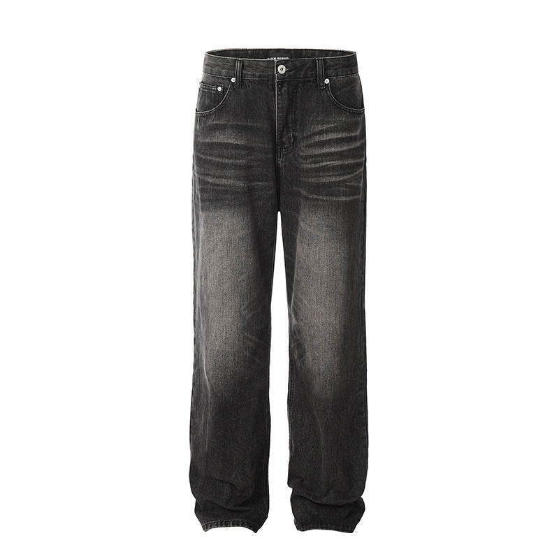 American High Street Washed Distressed Skinny Jeans Retro Straight