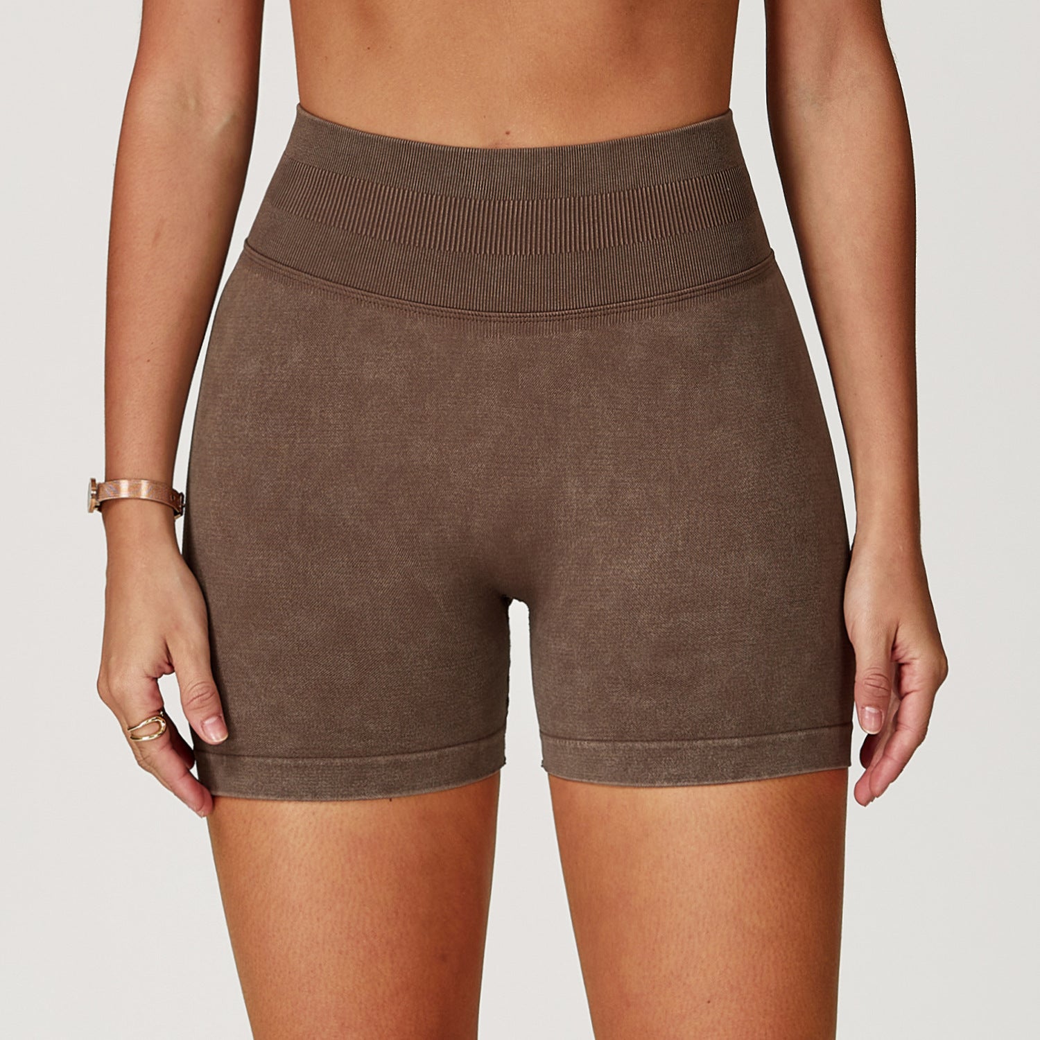 Seamless Stone Washed Yoga Shorts High Waist Hip Lift Shorts