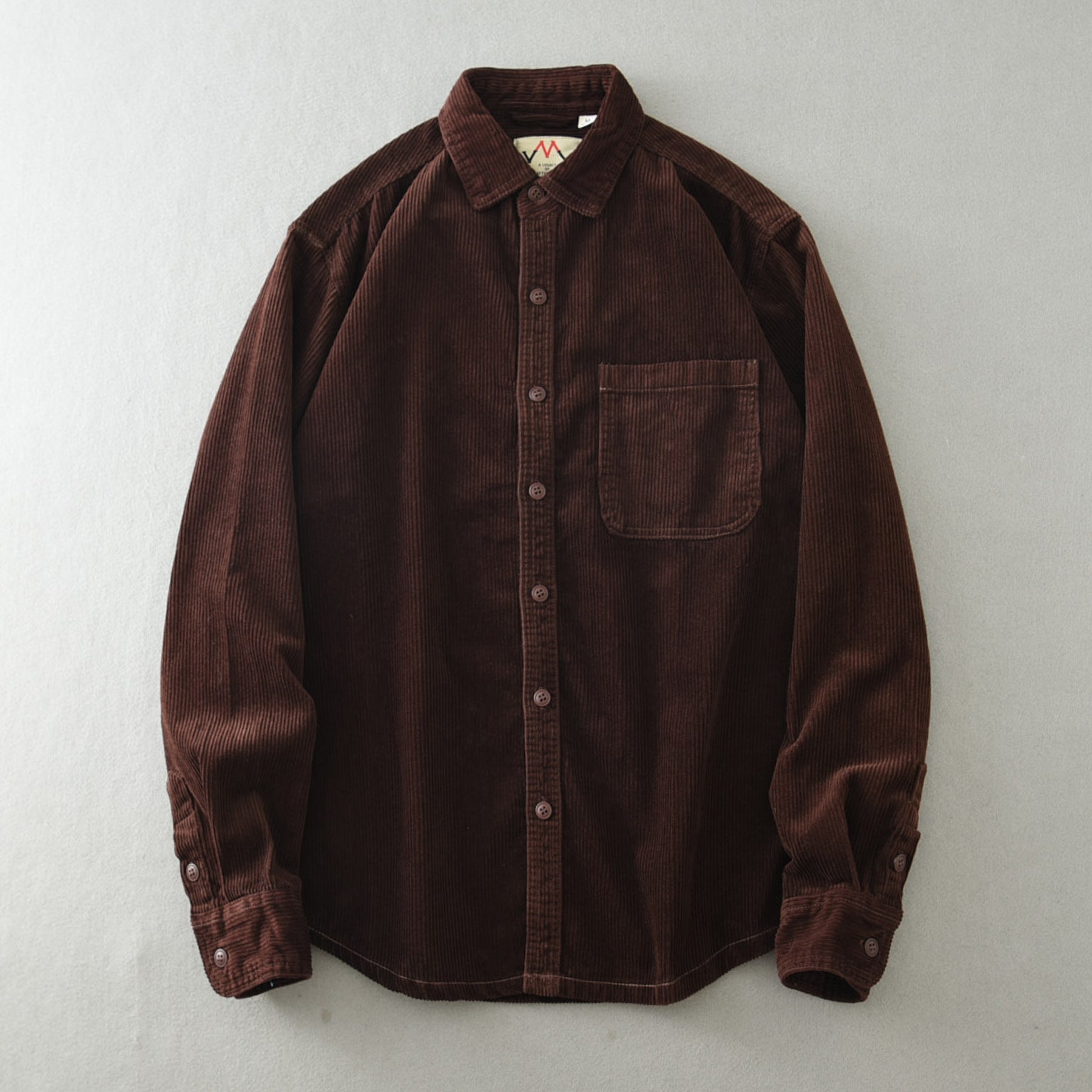 Men's Retro Loose Corduroy Long Sleeve Casual Cotton Shirt