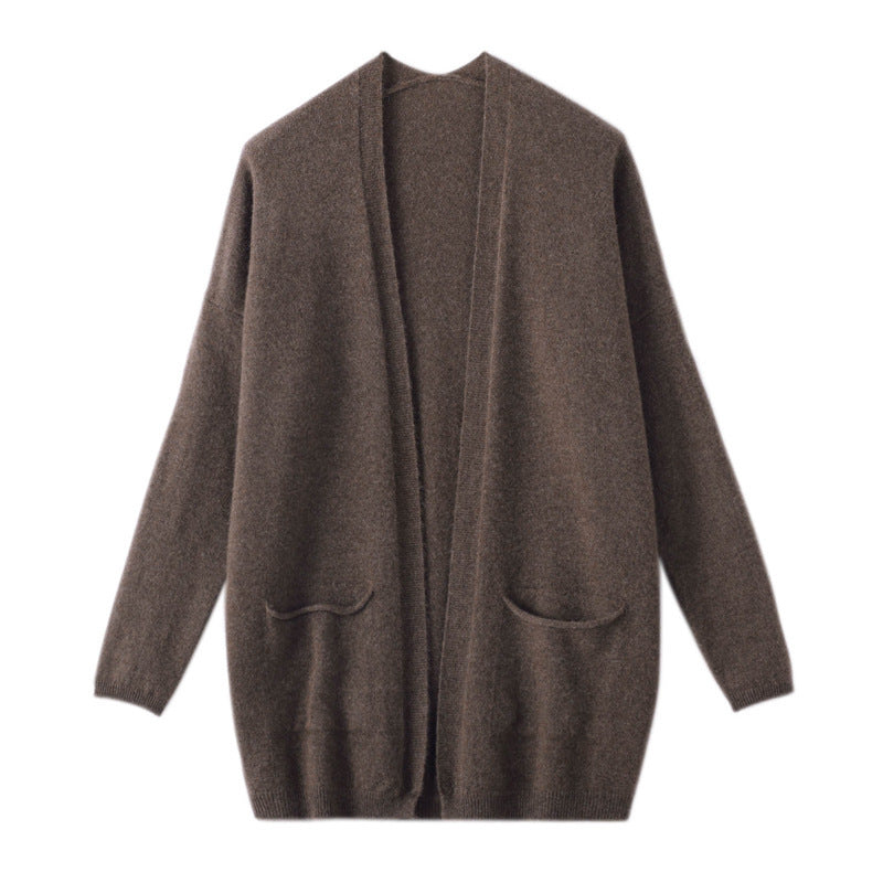 Solid Color Cardigan Sweater Coat For Women