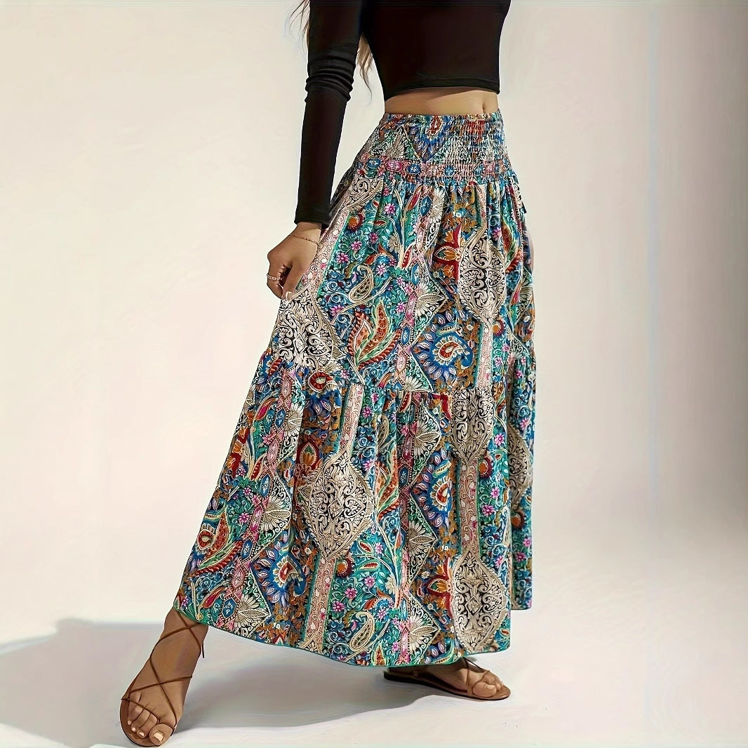 Women's Summer Paisley Printed Persian Skirt