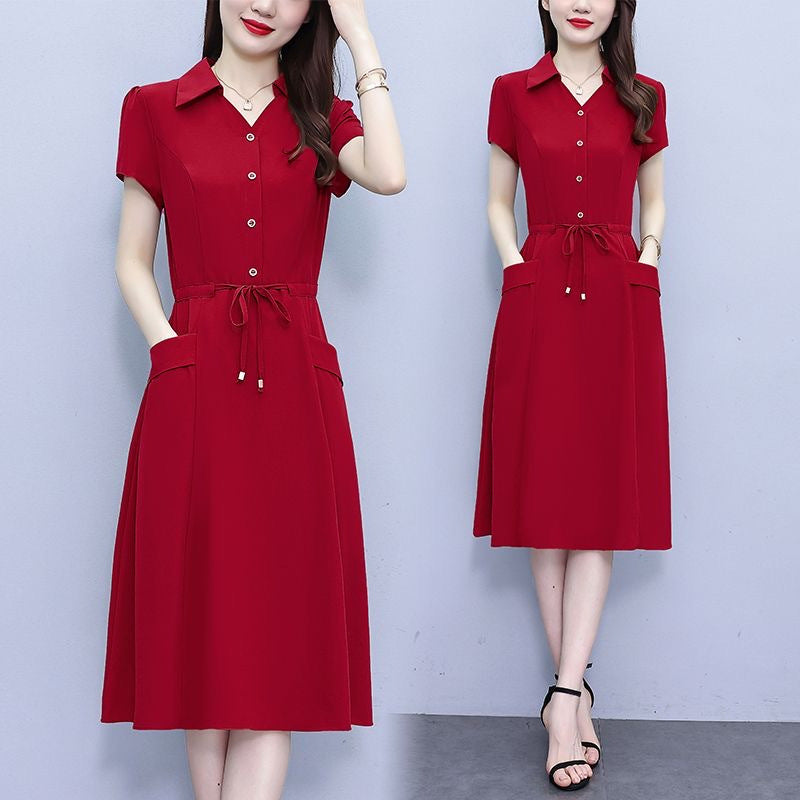 Mom Wear Plus Size Fashionable Stylish Short Sleeve Dress