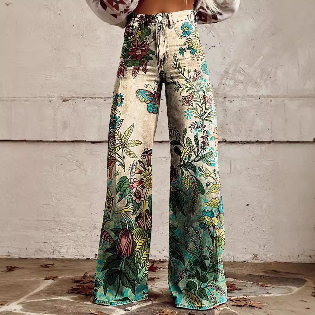 3D Thermal Transfer Speaker Simulation Denim Loose Pants