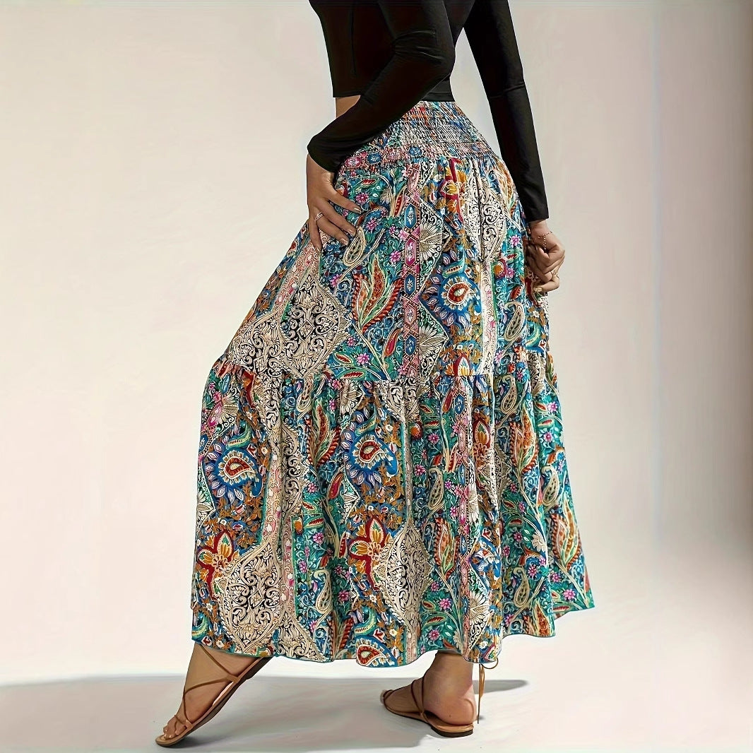Women's Summer Paisley Printed Persian Skirt