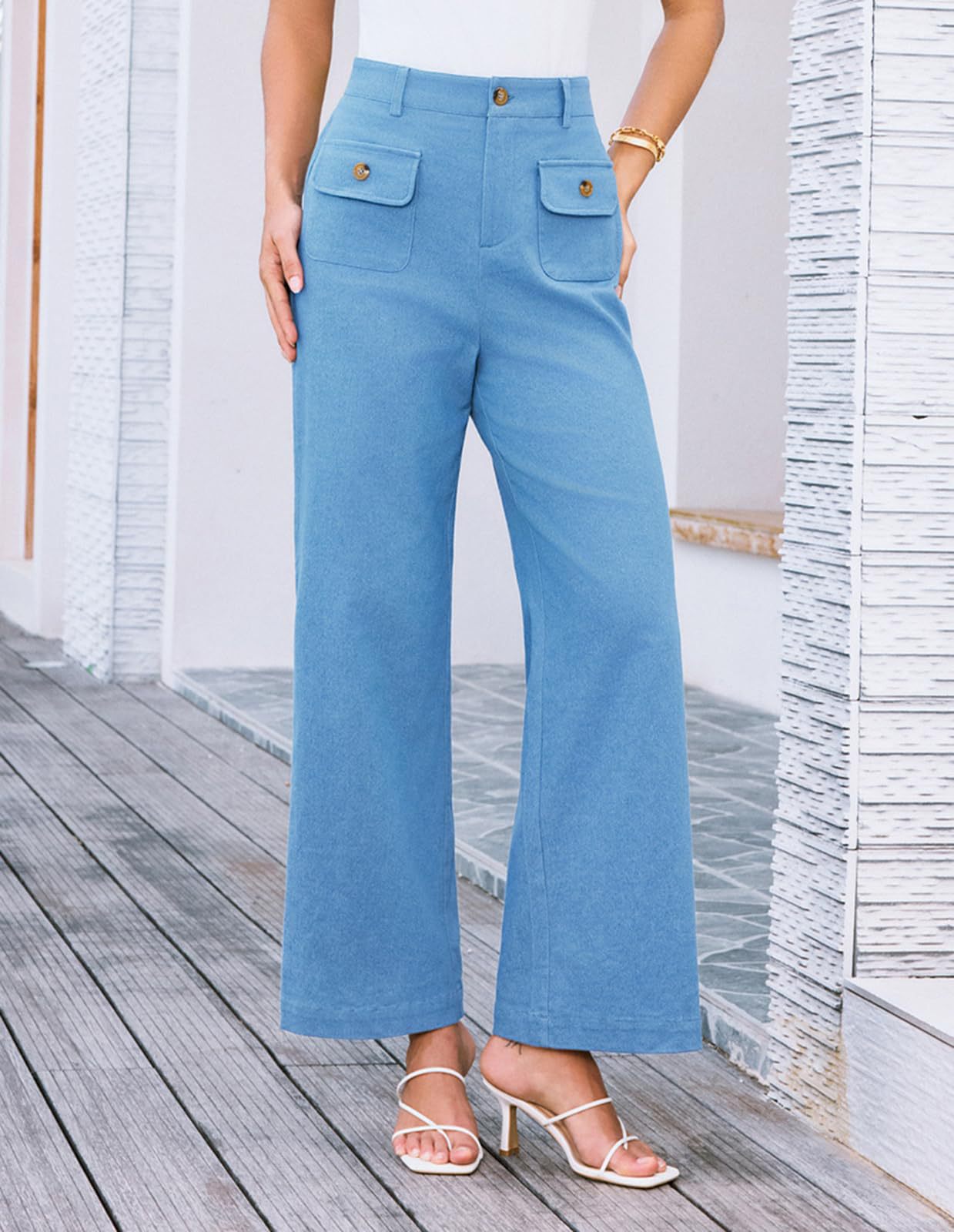 Business Casual Loose-fitting Trousers With Pockets
