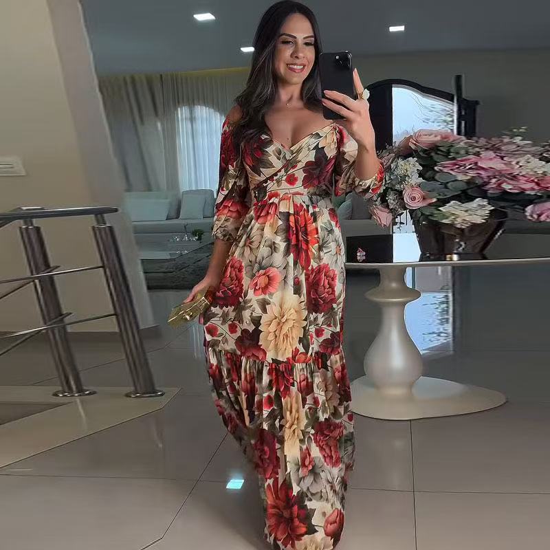 Autumn Fashion Plus Size Button Swing Dress