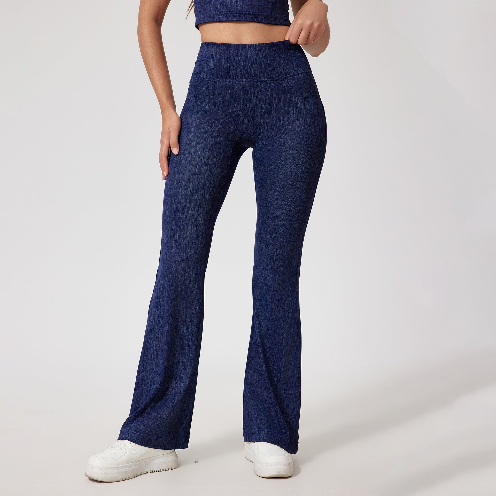 Ins European And American Sports Denim Trousers Sexy High Waist Seamless Nude Feel