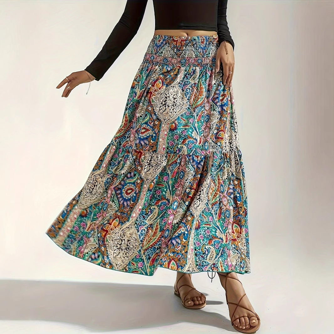 Women's Summer Paisley Printed Persian Skirt