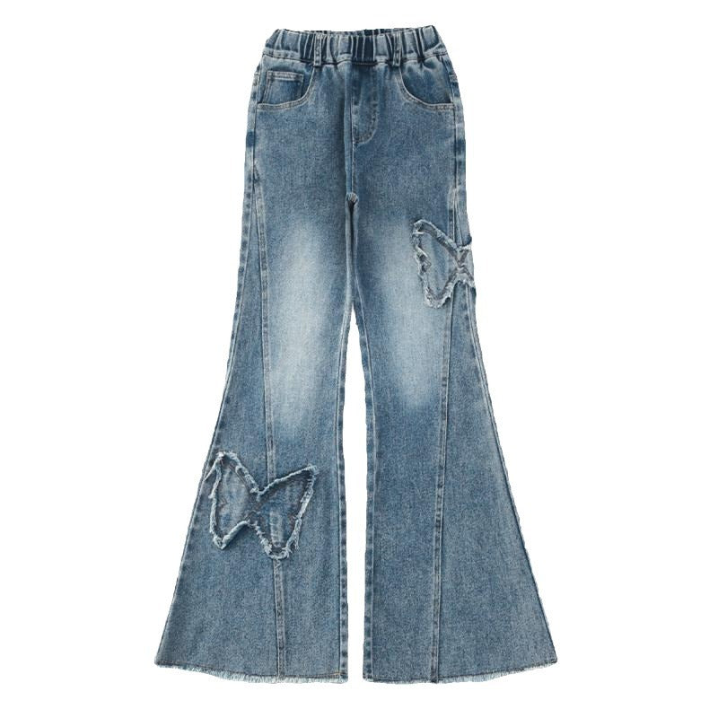 Girls' Casual Stretch All-match Denim Trousers