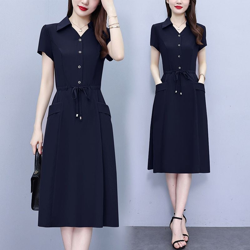 Mom Wear Plus Size Fashionable Stylish Short Sleeve Dress