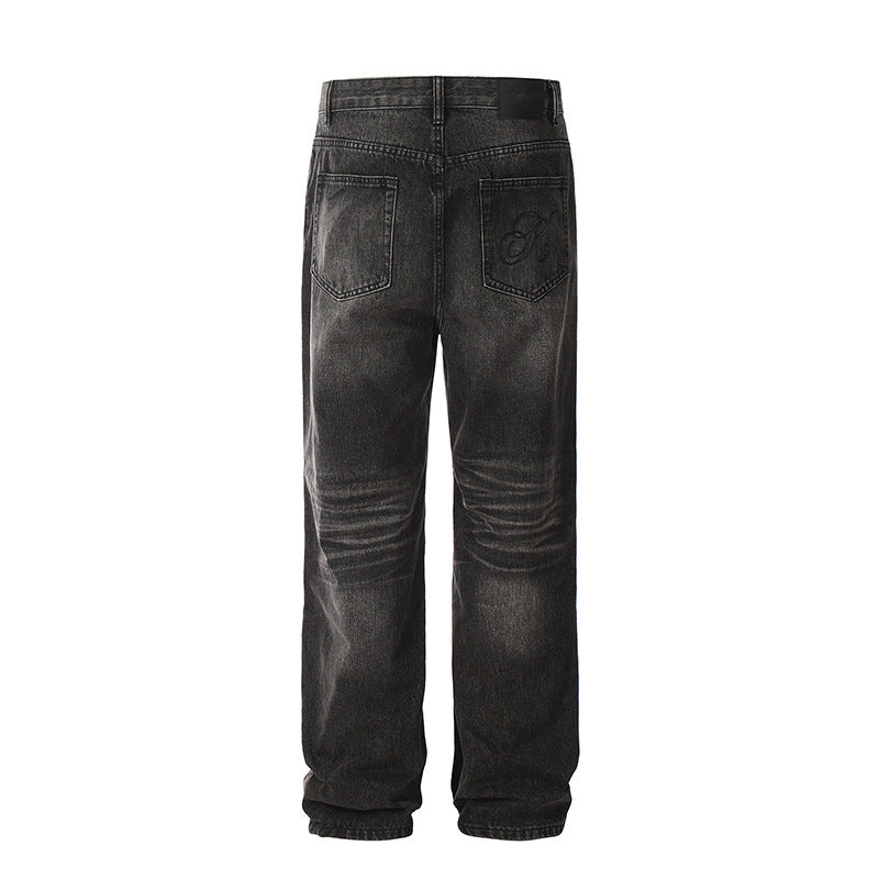 American High Street Washed Distressed Skinny Jeans Retro Straight