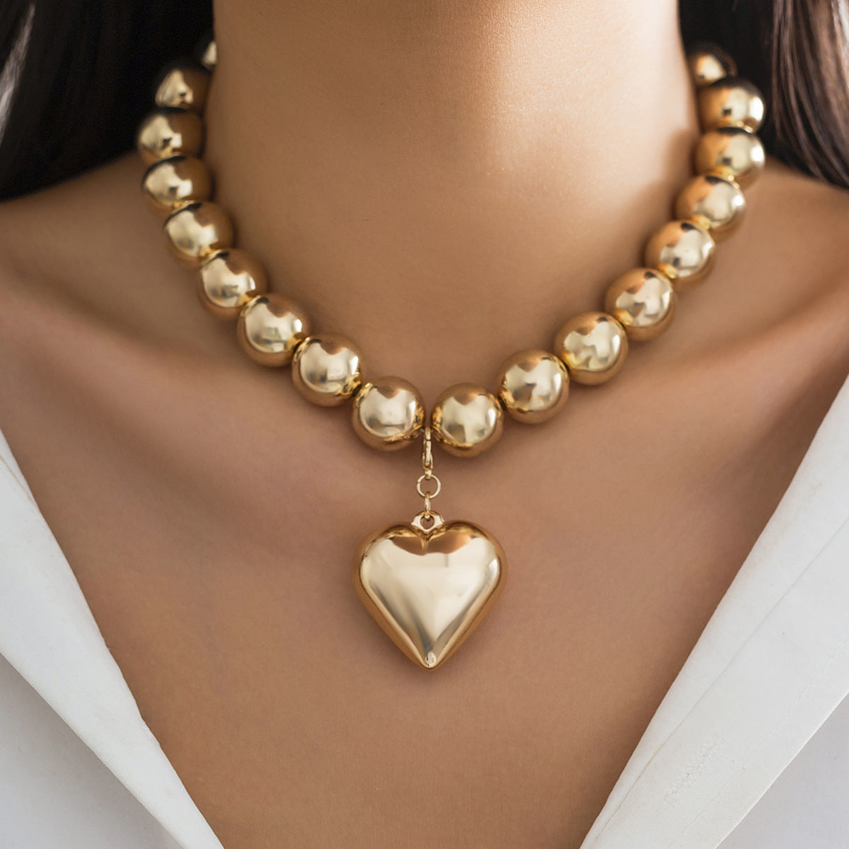 Metal Light Luxury High-grade Sense Necklace And Earrings Suite