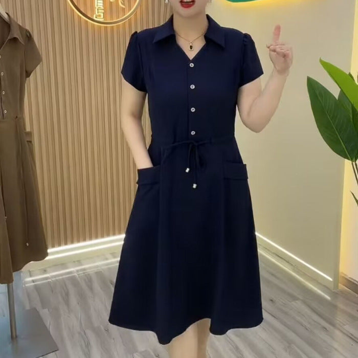 Mom Wear Plus Size Fashionable Stylish Short Sleeve Dress