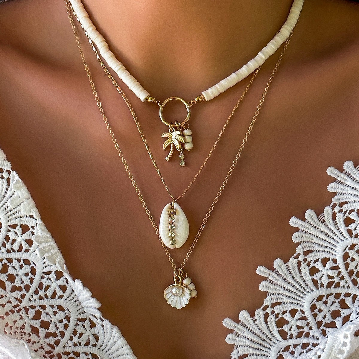 Metal Light Luxury High-grade Sense Necklace And Earrings Suite