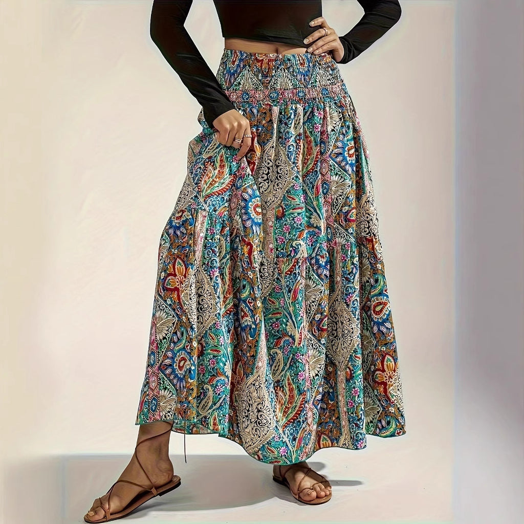 Women's Summer Paisley Printed Persian Skirt