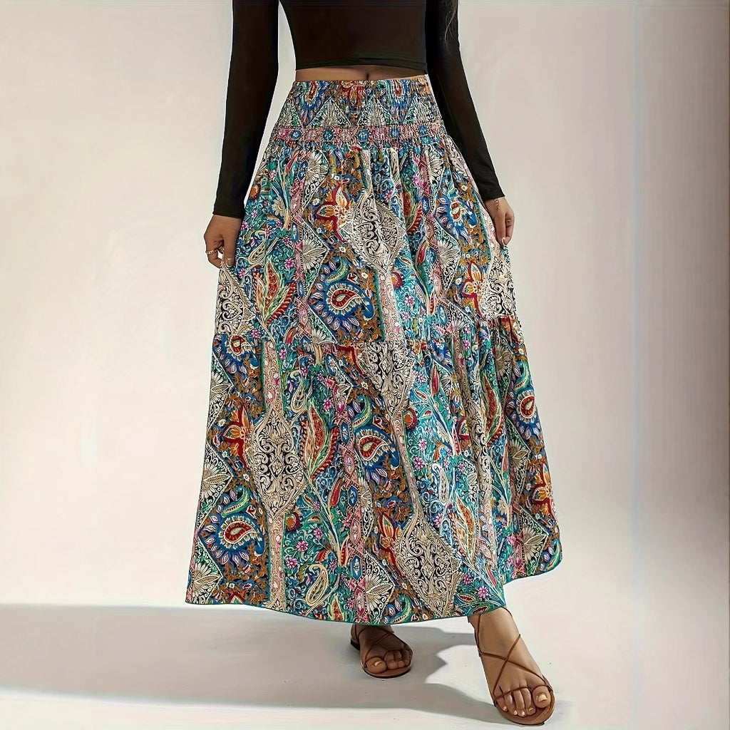 Women's Summer Paisley Printed Persian Skirt