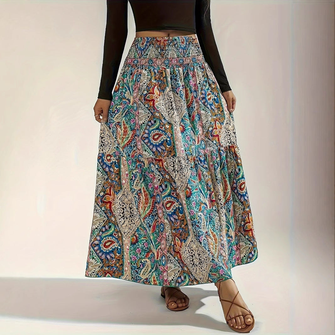Women's Summer Paisley Printed Persian Skirt