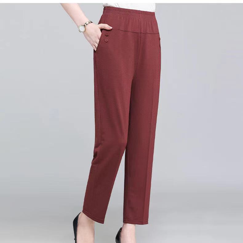Summer Ice Silk Thin Casual Straight-leg Cropped Pants