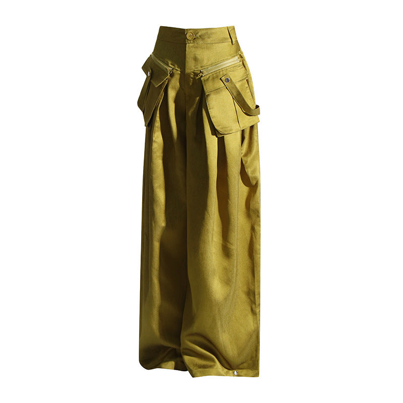 Niche Design High Waist Loose Casual Trousers