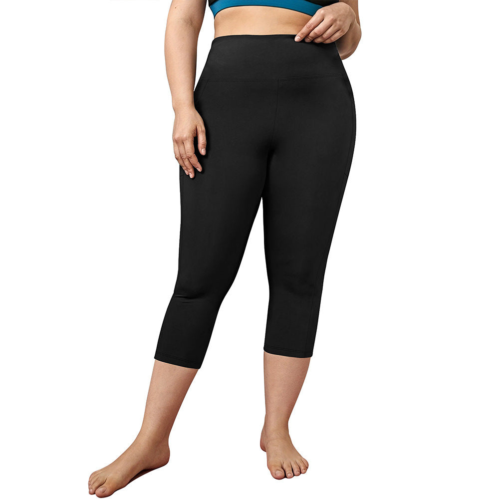 Pocket Plus Size Cropped Yoga Pants Tight
