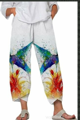 Women's Digital Printing Fashion Loose Casual Pants
