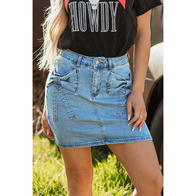 Personalized Trendy High Waist Denim Skirt