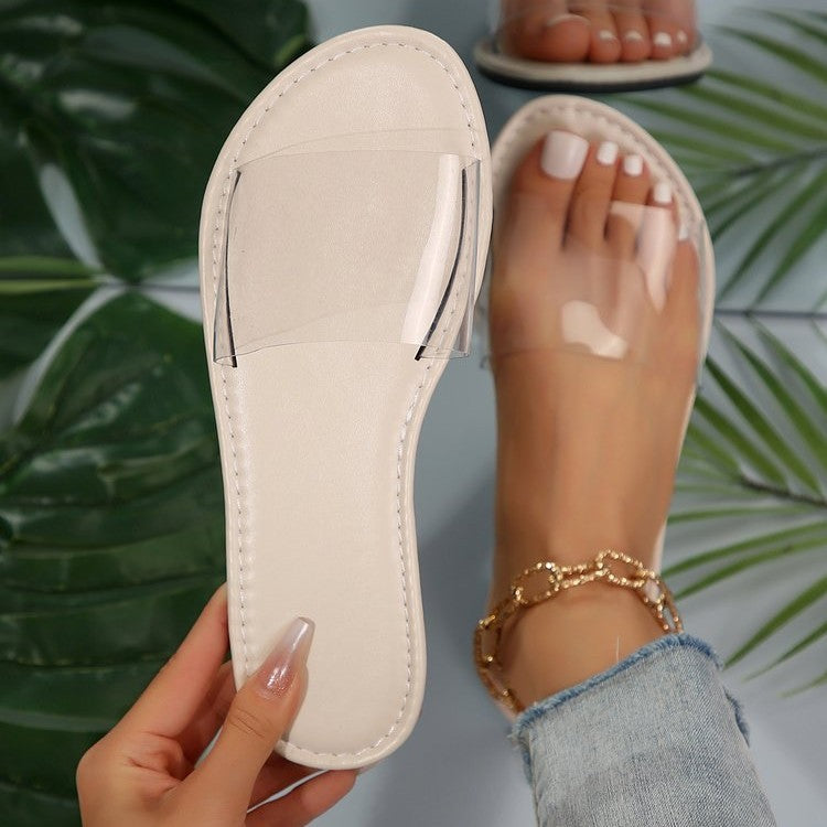 Women's Fashion Personality Flat Transparent Slippers