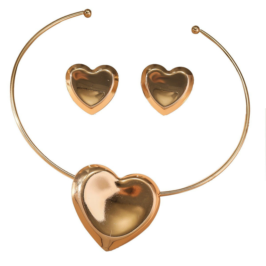 Metal Light Luxury High-grade Sense Necklace And Earrings Suite