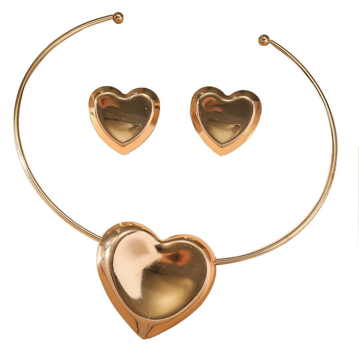 Metal Light Luxury High-grade Sense Necklace And Earrings Suite