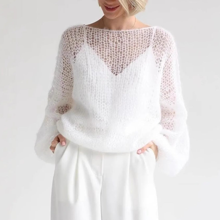 Pullover Simple Hollow Knitted Sweater
