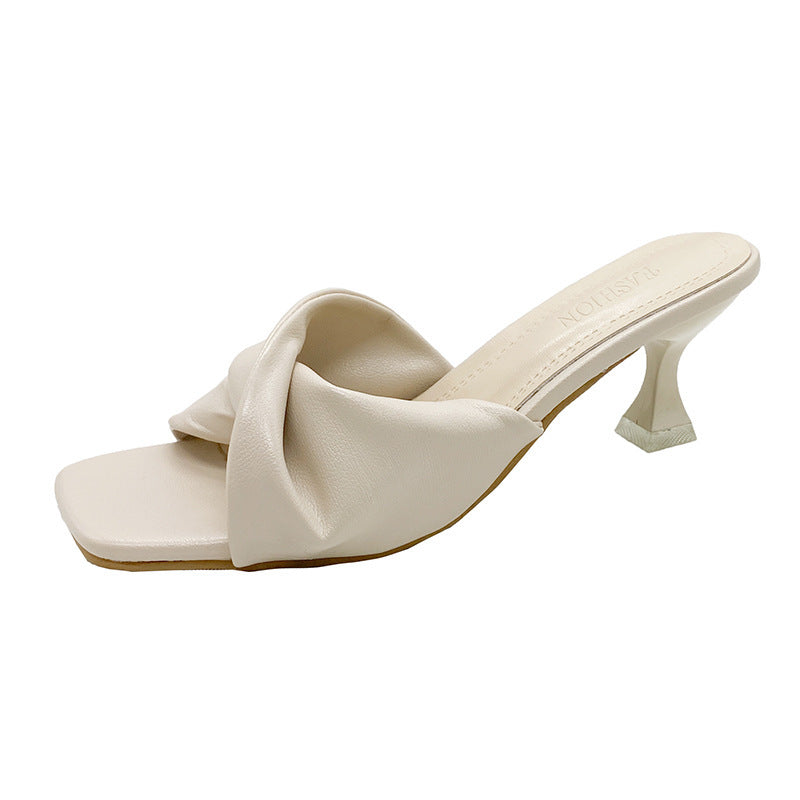 Simple High Heel Shoes Outdoor Semi-slippers
