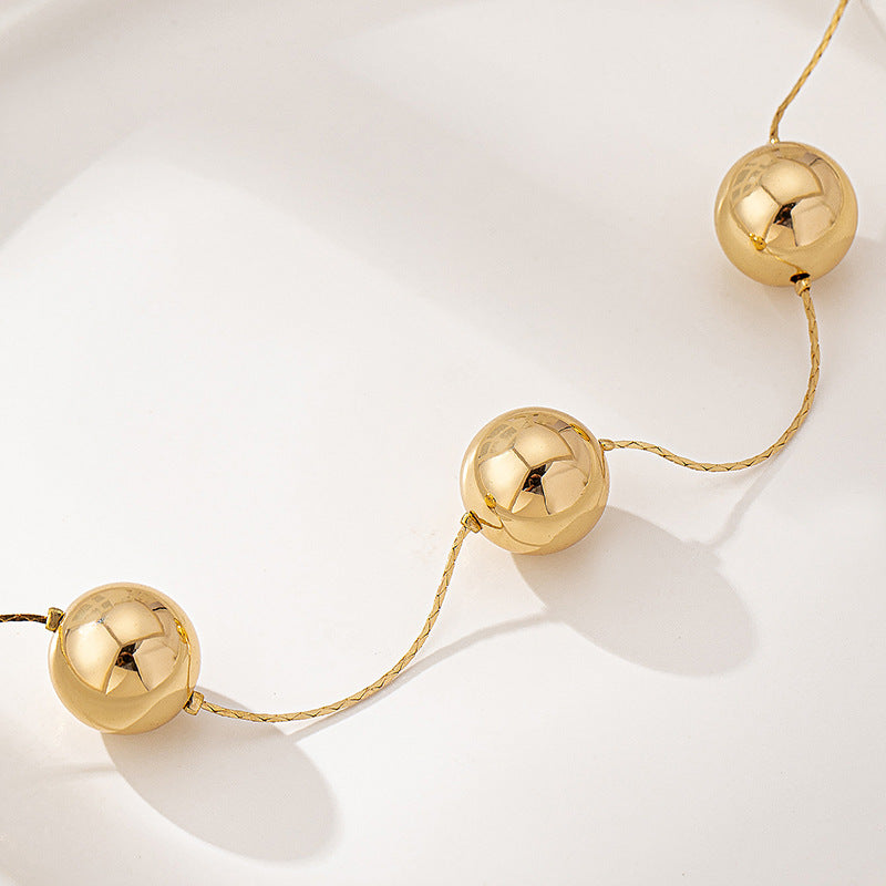 Simple Fashion Geometry Pattern Big Round Bead Necklace