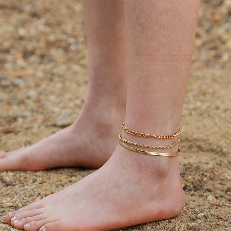 Gold Anklet Suit Girl Simple And Light Luxury