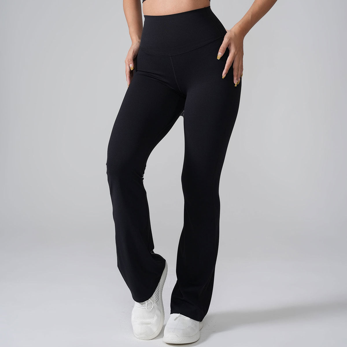 High Waist Hip Lift Peach Bell-bottom Pants Lycra Nude Feel Yoga Pants