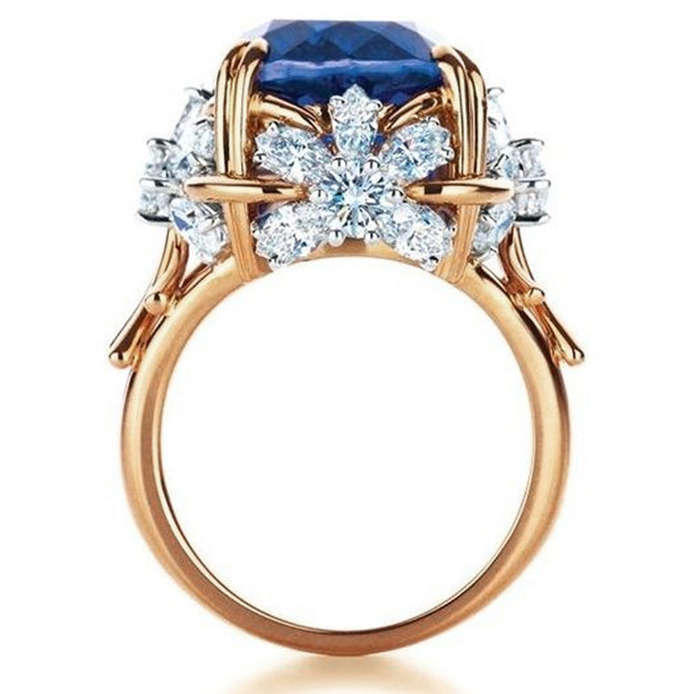 New Fashion Creative Ring Inlaid Sapphire Ornament