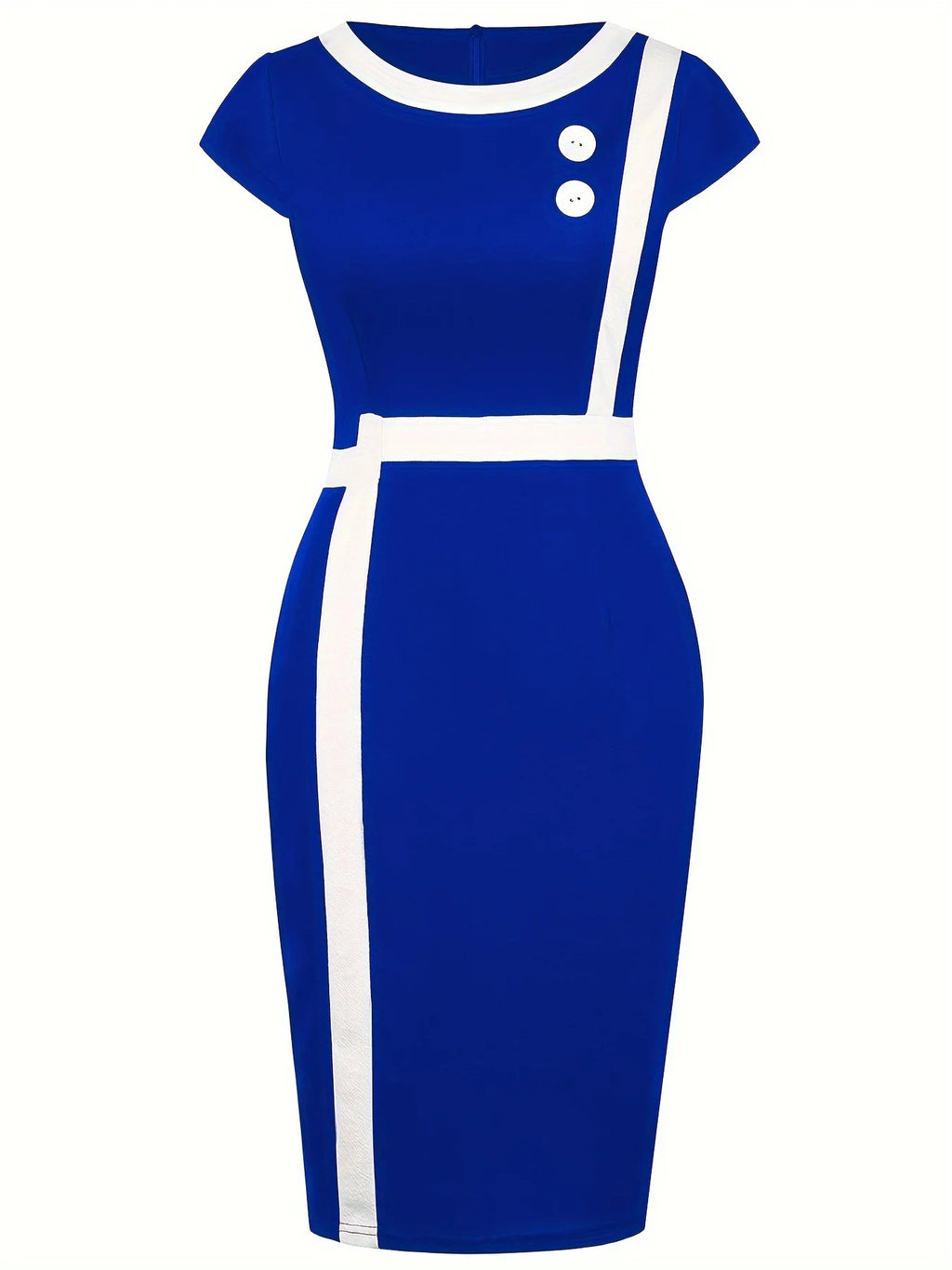 Elegante Patchwork Schwarz Weiß Kleid Frauen Sommer Oansatz Kurzarm Schlank Büro Dame Bleistift Bodycon Kleider Party Vestido