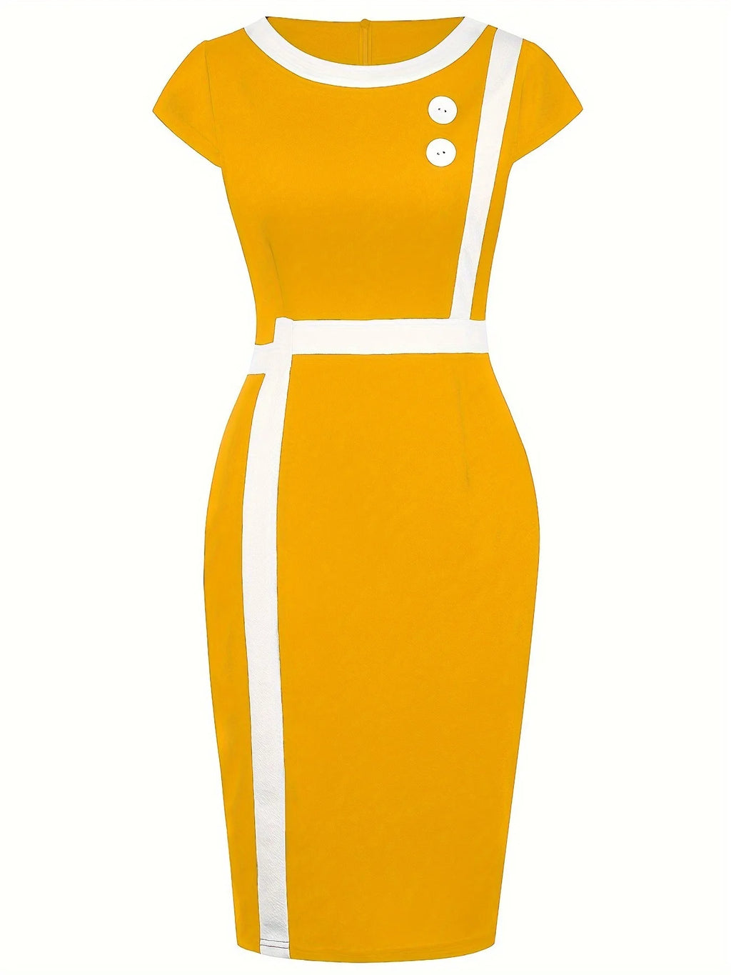 Elegante Patchwork Schwarz Weiß Kleid Frauen Sommer Oansatz Kurzarm Schlank Büro Dame Bleistift Bodycon Kleider Party Vestido