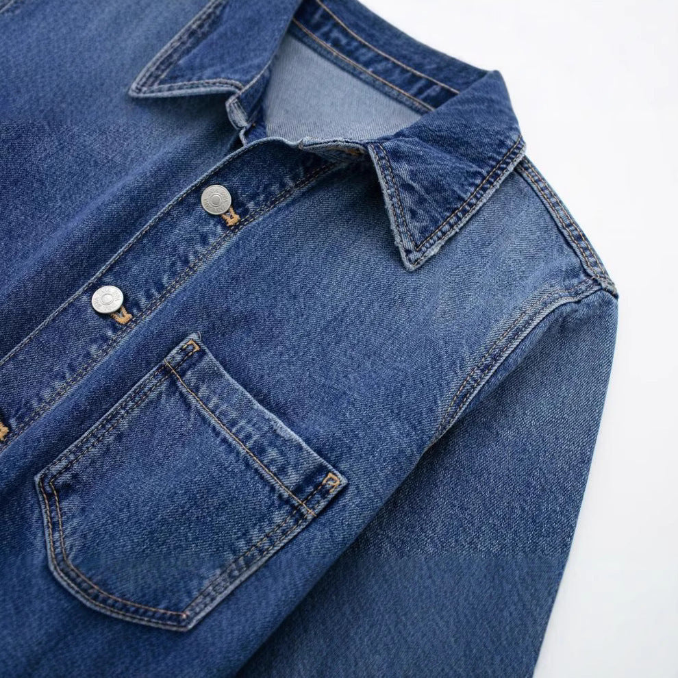 Women's Street Trend Casual Straight-leg Denim Jumpsuit